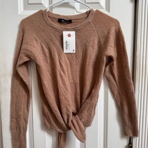 Tan Knotted Sweater Olivavacious
